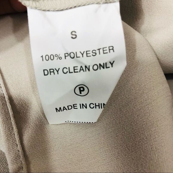 Marie Oliver Margaret Shift Dress Faux Leather Trim Long Sleeves Cement S - Picture 10 of 10